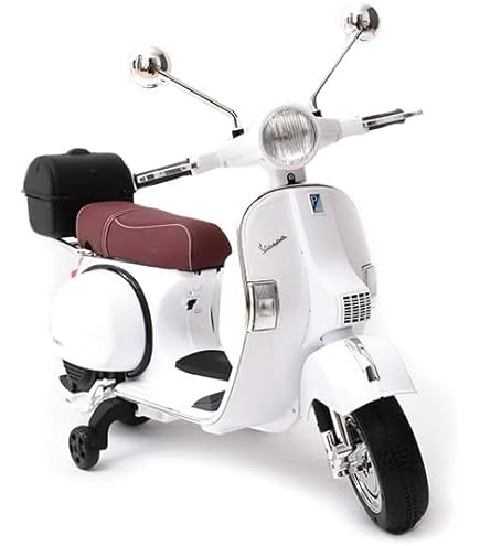 HOMCOM VESPA Electric Motorcycle Children's Motorcycle Electric Vehicle 18-36 Months 3km/h LED Light Sound PP Plastic Metal White 66.5 x 38 x 52 cm