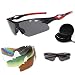 Produktbild CHIRORO Polarisierte Sport Sonnenbrille Unisex Radbrille UV-Schutz Fahrradbrille Sportbrille mit UV400 5 Wechselgläser zum Radfahren, Klettern, Sports, Fahren,02#
