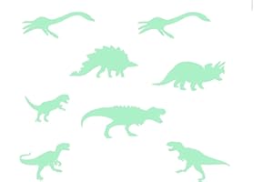 NACNIC Pegatinas de pared BRILLAN EN LA OSCURIDAD. Vinilo decorativo de DINOSAURIOS. Pegatinas animales FLUORESCENTES. Láminas luminosas Decoración Habitación, niño, niña, infantil y bebé.
