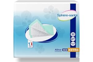 SPHERE SANTE Sphère Santé - Alèses jetables 60x90 cm - Protection literie - Absorption maximale 1300 ML - Matériaux de qualité - Fabrication française