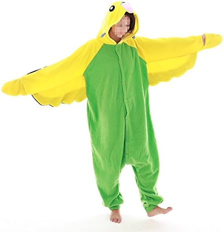 Mcdslrgo Unisex-Adult Onesie Pajamas Animal Costume Cosplay Partywear Halloween Christmas Pajamas (L, Green Parrot)