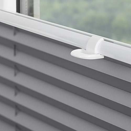 Lichtblick PVV.070.130.02 Plissee Klemmfix, Thermo, ohne Bohren, verspannt, Verdunkelung Grau 70 cm x 130 cm (B x L) - 4