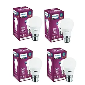 Philips Ace Saver 5-watt B22 LED Bulb | Crystal White LED Bulb | Pack of 4