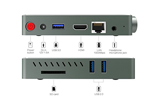 Beelink AP34 Intel Mini PC Box- Support Win10 and Linux System for Office Use – 4K Ultra HD 4G DDR3+64G Windows(C) Small Computer / Intel Apollo Lake N3450 / Intel HD Graphics 500 Desktop PC- 1000M/LAN Double WiFi USB 3,0 / Support 128GB SD and DIY SSD - 7