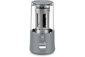 TIHOO Buntstiftspitzer für Bleistifte mit 6-12 mm Durchmesser, verstellbare Spitze, schnelles Anspitzen und automatischer Stopp, geeignet für Schule, Büro und Zuhause