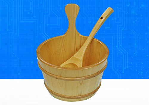 Preisvergleich Produktbild VIOY Saunaausrüstung Massivholz Sauna Barrel Holzlöffel Zubehör Ausrüstung,Braun,Einheitsgröße