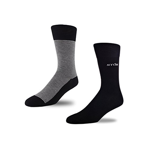 Preisvergleich Produktbild STÓR Herren Bambus Socken [2er Pack] , Antibakterielle, atmungsaktive Herrensocken mit 80% Bambusfaser-Anteil! superweiches und luxuriöses Material (Gross (43-46EU / 9-12UK), Grau / Schwarz)