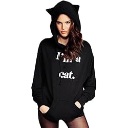 Sudaderas con Capucha Animales Moda Blusa Gatos Mujer Capa Hoodies Pullover Outwear Encapuchado camisa Tops Jersey Traje Disfraz Halloween Carnaval Cosplay Costume – Landove