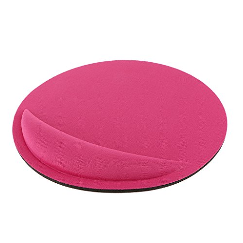 Alfombrilla de Rat  n con Reposamu  ecas Coj  n de Mu  eca Gel Mouse Pad Antideslizante Redonda Varios Colores - Rosado