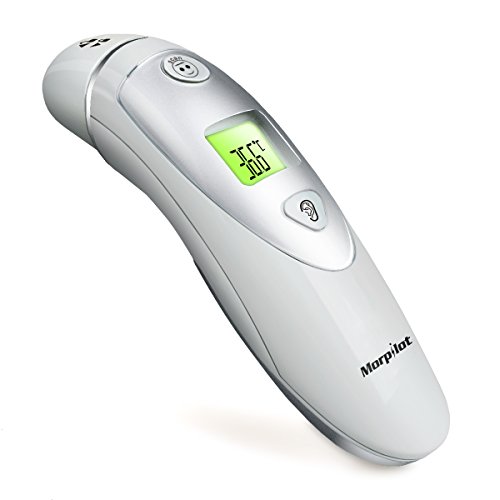 Preisvergleich Produktbild Stirn und Ohr Fieberthermometer, Morpilot Genehmigt Infrarot Fieberthermometer von CE & FDA Professionelle In-Ear Digital Thermometer für Baby und Erwachsene