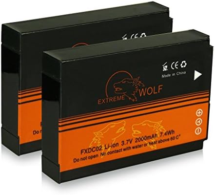 Bundle of 2 Power Batteries (FXDC02/FX-DC02) for Drift Ghost HD Camera [Li-ion, 2000 mAh, 3.7V]