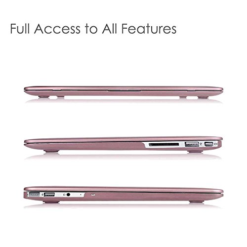 Fintie H  lle f  r MacBook Air 13 - Ultrad  nne Plastik Hartschale Schutzh  lle Snap Case f  r Apple MacBook Air 13 3 Zoll  A1466 A1369   Ros  gold