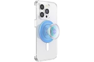 PopSockets: PopGrip Round dla MagSafe - Pierścień Adaptera do MagSafe w Zestawie - Rozkładany uchwyt i stojak do telefonów z wymiennymi krążkami PopTop - Opalescent Blue