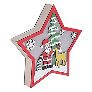 Wooden Star Ornament, Durable Lovely Exquisite Workmanship Christmas Decoration for Restaurant for Office for Classroom for Home