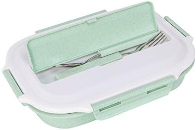 Simba dog Lunch Box with Compartments and Children Cutlery Stainless Steel Leak-Proof and Adults (Green)