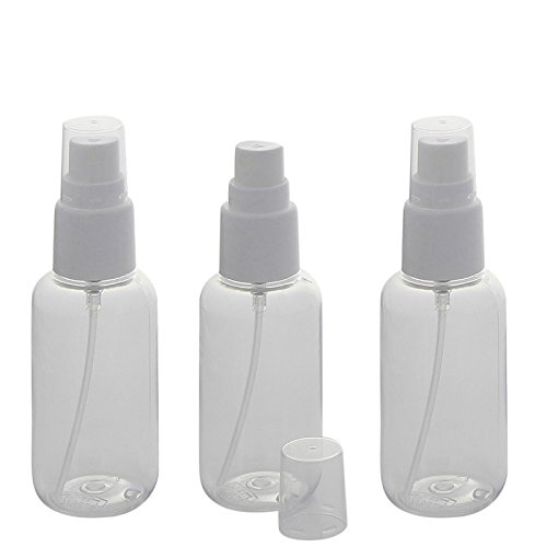 Kleine leere Sprühflasche Kosmetex mit Zerstäuber, Kunstoff, Reise-Flasche, 3x 50ml