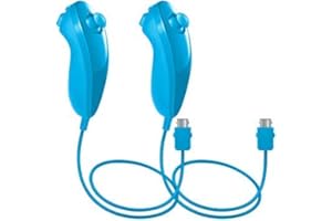 AFUNTA Nunchuck Controllers für Nintendo Wii U, 2 Packs Ersatz für WII U Videospiel - Hellblau