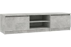 vidaXL TV Cabinet Entertainment Centre Sideboard Media HiFi Unit Living Room Furniture Home Storage Chest Concrete Grey Engineered Wood