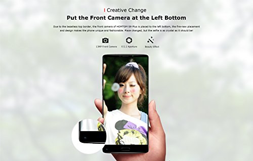 HOMTOM S9 Plus Smartphone 5,99 Pollici Schermo Telefoni, 4G Android 7,0, 13,0MP Anteriore, 16,0MP+5,0MP Posteriore Fotocamera 5100mAh Cellulari, Processore Helio P20 da 2,3GHz Telefonia Mobile con 4GB RAM + 64GB ROM - Nero