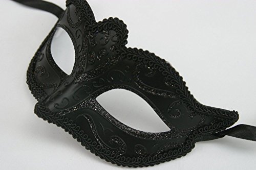Herren und Damen Funkelnd Mitternacht Schwarz Venetianische Maskerade Maske - 2