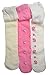 3 Pairs of Pink & Cream Floral Baby TIGHTS Size 12-18 months
