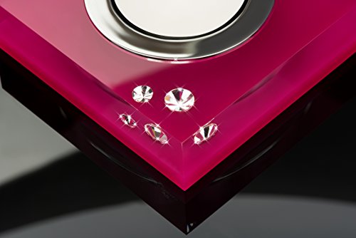 Moderner Teelichthalter Simply 2 mit SWAROVSKI ELEMENTS Kristallen – Tischdeko (fuchsia) - 3
