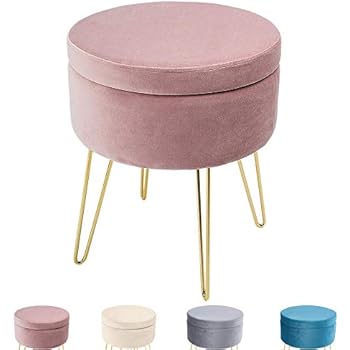 Zedelmaier Runder Sitzhocker Schminktisch Hocker Ottoman Gepolsterter