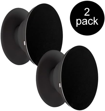 MHG expanding phone holder - pop out socket for Smartphone, Mobile, Tablet, e-Reader, MP3 Player and more - 2 pack Black
