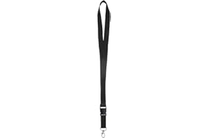 WWW.KARTEO.DE Karteo Schlüsselband schwarz mit Karabinerhaken und Schnalle [1 Stück] 20 mm Lanyard Ausweishalter zum Umhängen von Ausweishüllen Kartenhüllen Schlüssel