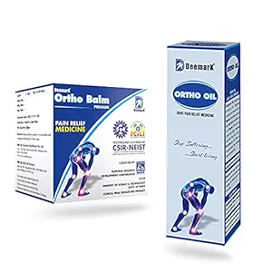 Deemark Ortho Balm & Ortho Oil (50 grm +100 ml) - Joint & Muscles Pain, Cramps | Cervical Spondylitis & Sciatica | Sprains, Arthritis & twitching | Rehabilitates Stiff Joints | Osteoarthritis, Frozen Joints