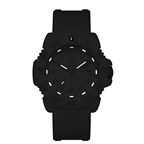 Luminox Navy SEAL Colormark  Men's Quartz watch with White dial featuring LLT Luminox light Technology 44 millimeters Carbon Compound case and White Silicone Strap  XS.3057.WO