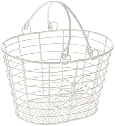 white wire daisy design egg basket storage too