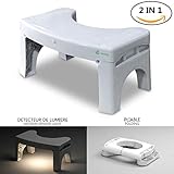 Tabouret de bain accroupi et accroupi avec capteur de mouvement Tabouret de bain avec veilleuse activée par le mouvement Position correcte des toilettes pour des résultats plus sains