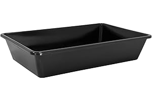 Petigi Wanne aus Kunststoff Plastik Schüssel 20 L Staubbad Sandbad Plastikwanne Fusswanne Badewanne Kunststoffwanne eckig 60x40x12 cm Schwarz Aufbewahrung