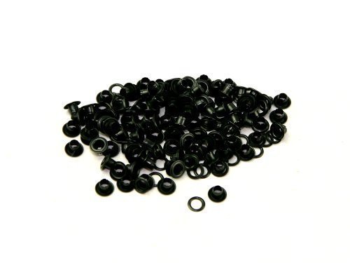 Preisvergleich Produktbild Ösen mit Dichtungsringen, Metall, 4 mm, Schwarz, 100 Stück