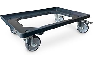 ‎HEMMDAL HEMMDAL Eurokasten-Roller mit Kunststoffrahmen 2er Set | 250 kg Tragkraft | HxBxT 170 x 615 x 415 mm | Anthrazit | ABS Kunststoff | stapelbar | vollmontiert | Kratzfest | Transportroller