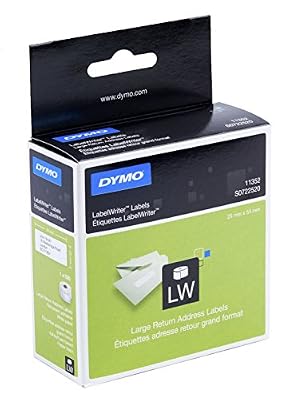 Dymo S0722520 Grandes Étiquettes d'Adresse d'Expédition Labelwriter, 25 mm X 54 mm (Rouleau de 500), Impression en Noir Sur Fond Blanc