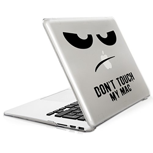 kwmobile Crystal Hülle für Apple MacBook Air 13″ (ab Mitte 2011) Hard Case – dünne durchsichtige transparente Schutzhülle Cover Tasche Don’t touch my Mac Design Schwarz Transparent - 5