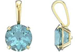 GENERIC 9ct Yellow Gold March Birthstone Pendant Hallmarked