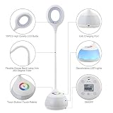 HIHIGOU Bunte Dimmbare Schreibtischlampe LED Tischlampe 3 Helligkeitsstufen (Lesen, Lern, Entspannung ) Flexibles Arm Touchfeldbedienung menit USB-Anschluss modern tischleuchte LED (weiß) - 4
