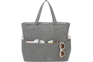 LEDAOU Bolsa de playa grande con cremallera para mujer, impermeable, bolsa de transporte, bolsa de transporte a prueba de arena con cremallera, piscina, fitness, bolsa de viaje familiar