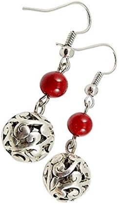 4033 Tibetan Silver Drop Dangle Hoop Stud Earrings Sterling 925 Sterling Silver