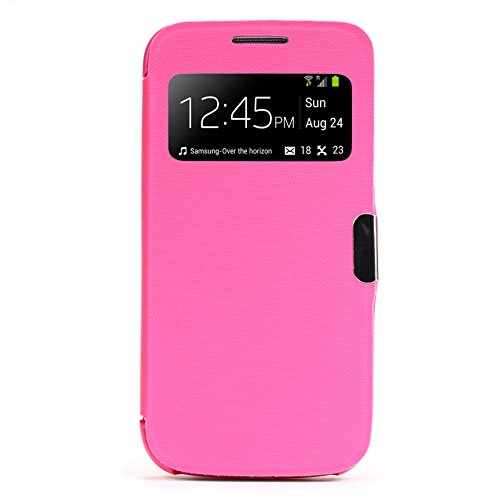Urcover® View Case Handy Schutz-Hülle | Samsung Galaxy S4 Mini | Hart Kunststoff Pink | Elegant Wallet Cover Sicht-Fenster | leichte Schale dünne Tasche - 5