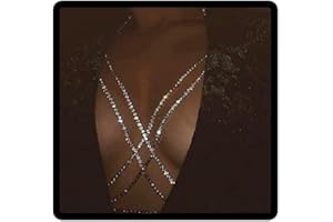 Clataly Reggiseno Sexy Crystal Breast Chain Collana Sexy Body Chain Estate Beach Nightclub Party Gioielli Regolabili per le Donne e le Ragazze (Argento)