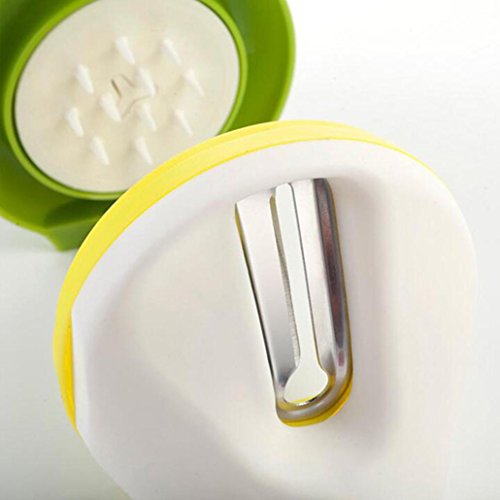 DOLDOA Spiralschneider Hand für Gemüsespaghetti kartoffel,Zucchini Möhren Reibe Spargelschäler Gurkenschäler Gurkenschneider Gemüseschneider, mit Drei Funktionen Klingen,Grün - 5