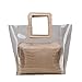 Produktbild 2018 Transparent Gelee Handtasche Mode Frauen Tasche Wasserdicht Geldbörse Klassisch Abendtasche Umhängetasche,Apricot-34*26*13cm