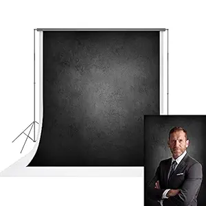 UrcTepics 5x7ft Black Abstract Background for Portrait Photography Black Grey Photography Backdrop Studio Props