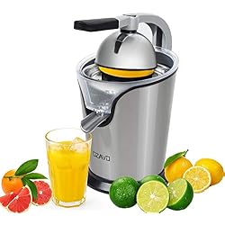 OZAVO Presse Agrumes Electrique, 100W Presse Orange Electrique, Presse Citron avec Anti-Goutte, Moteur Puissant et Silencieux, Système de Protection Everheat, Acier Inoxydable