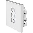 Broadlink TC3 UK Standard Smart Light Switch Smart Home control Wifi Wall Switch,No Neutral，Works with Alexa Google Home IFTTT (3 Gang, TC3)
