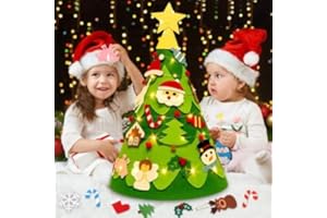 LPAOIS Filcowa choinka, filcowa choinka dla dzieci, filcowa choinka do ozdobienia, 40 zdejmowanych, wiszących ornamentów